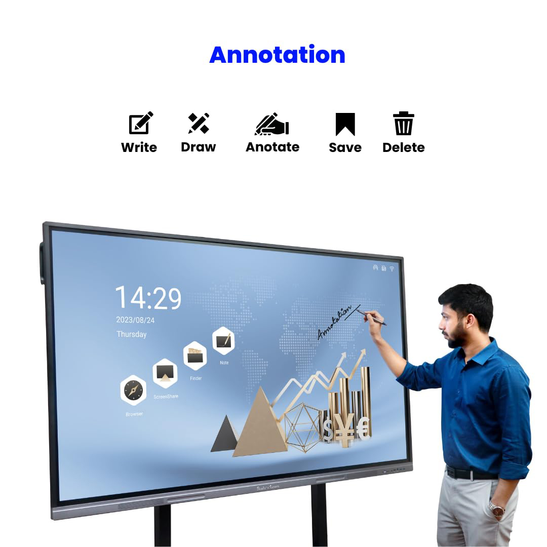 Study'n'Learn 65" Interactive Flat Panel Android 14.0 8GB/128GB 4K UHD - Image 2